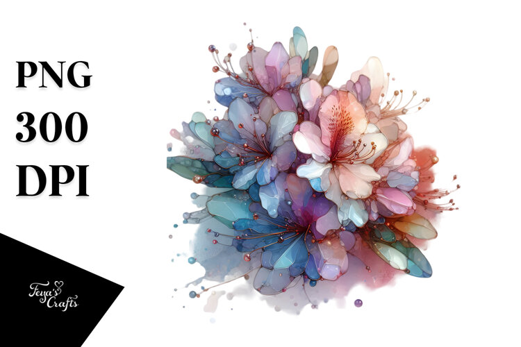 Abstract Rhododendron Splash PNG example image 1