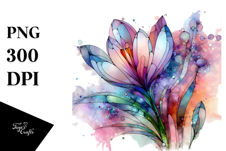 Vibrant Stained Crocus PNG