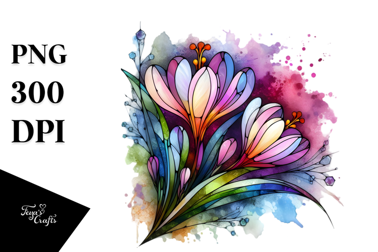 Vibrant Stained Crocus PNG