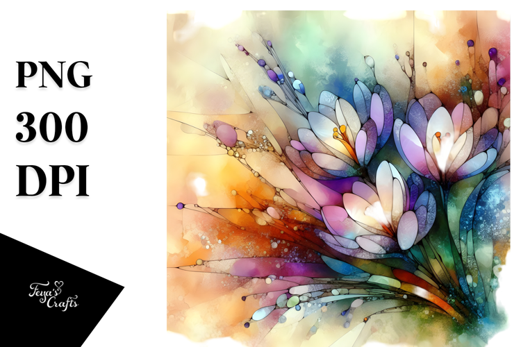 Vibrant Stained Crocus PNG