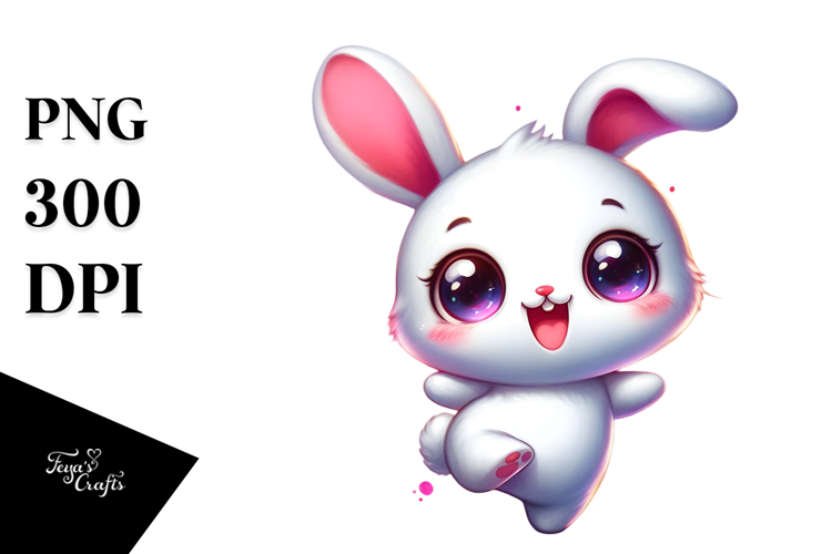 Smiling Cute Baby Bunny PNG