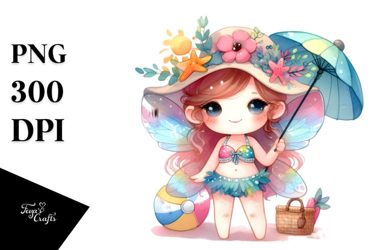 Small Cute Fairy Beachwear Clipart example image 1