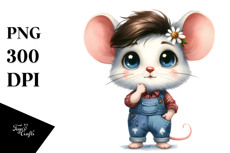 Baby Mouse Farm Jeans Raincoat Clipart
