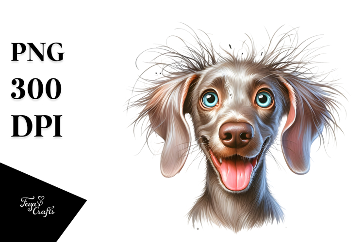 Happy Weimaraner with Big Eyes PNG