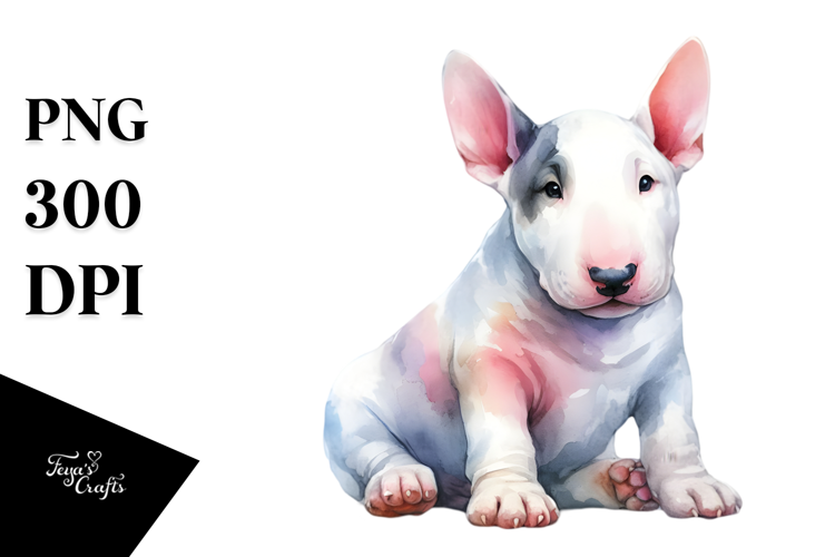 Pastel Bull Terrier Sitting PNG
