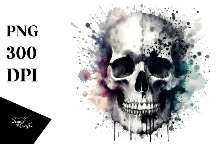 Grungy Skull Painting, Transparent PNG