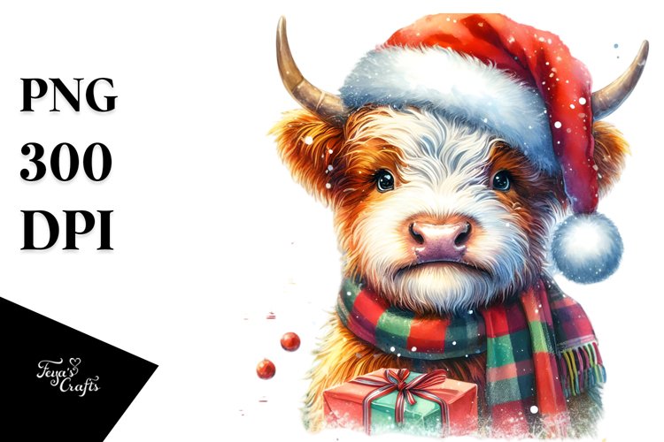 Vibrant Highland Cow PNG