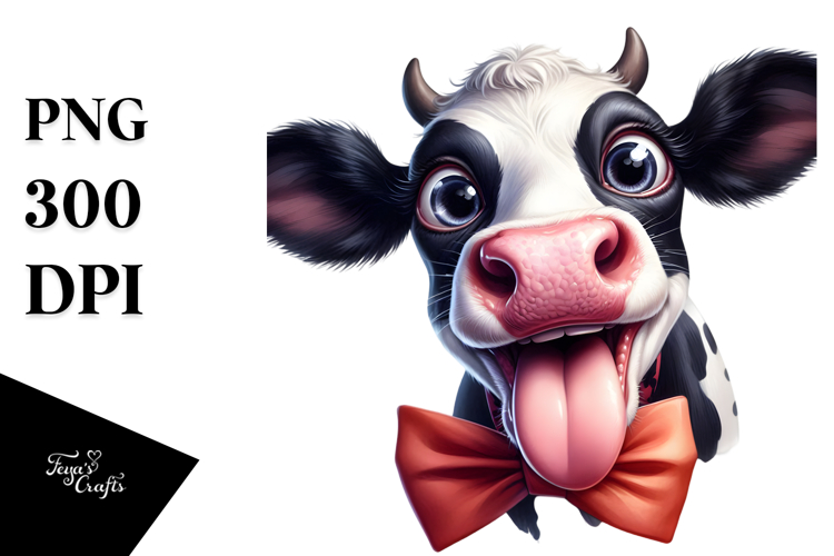 Holstein Cow with Flower Crown PNG