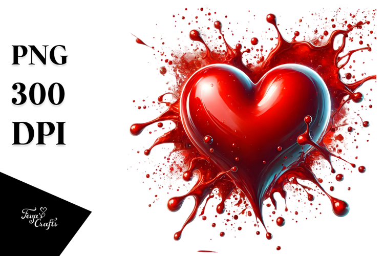 Red Glossy Heart PNG