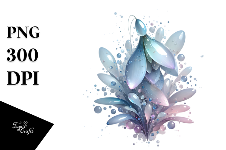 Pastel Snowdrop with Metallic Insertions PNG