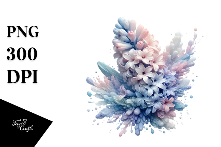 Abstract Hyacinth with Metallic Insertions, High-Res PNG