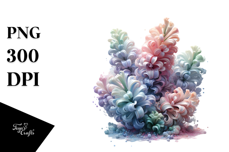 Abstract Hyacinth with Metallic Insertions, High-Res PNG