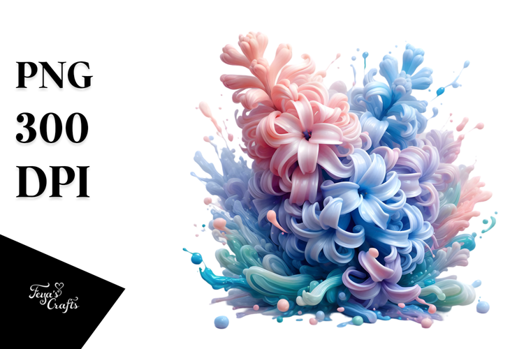 Abstract Hyacinth with Metallic Insertions, High-Res PNG