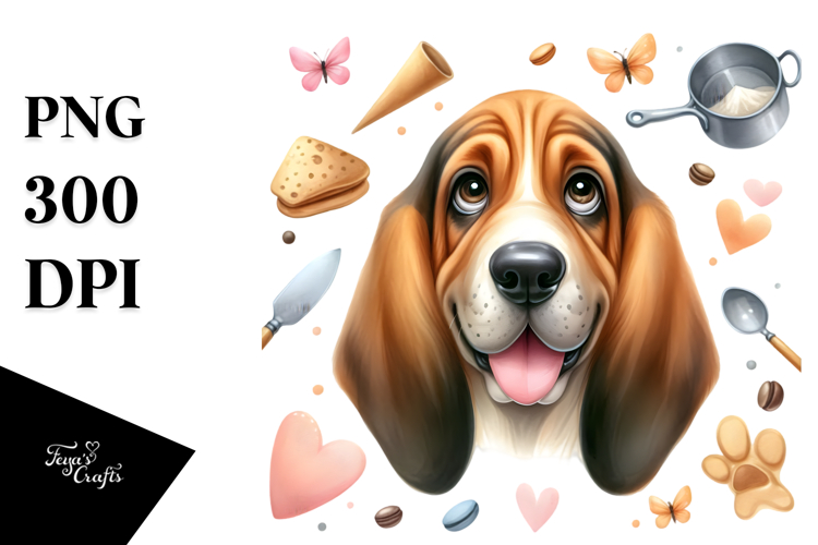 Baby Bloodhound with Big Eyes PNG