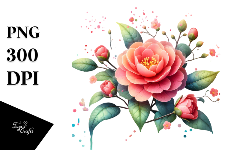 Camellia Watercolor PNG