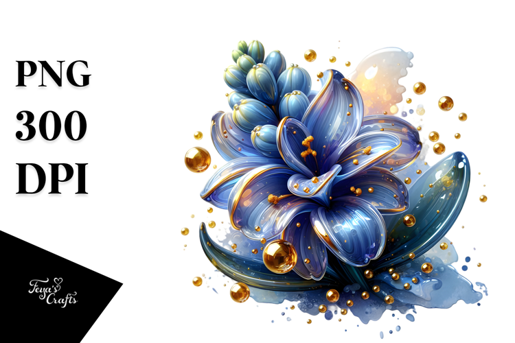 Abstract y Hyacinth with Golden Insertions PNG
