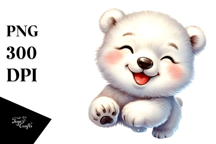 Energetic Polar Bear PNG