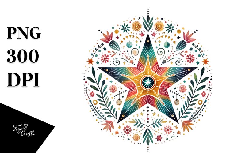 Simple Boho Star PNG