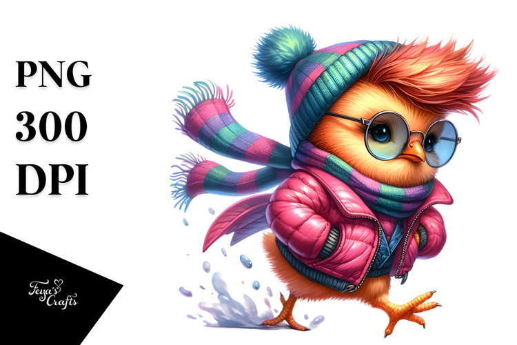 Running Baby Chicken PNG