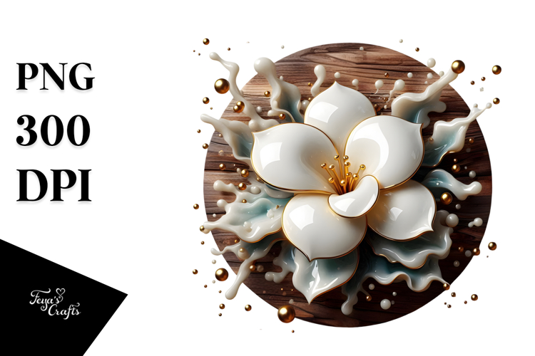 Abstract Glossy Gardenia PNG
