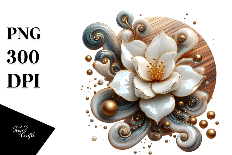 Abstract Glossy Gardenia PNG