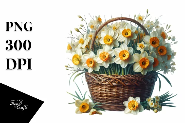 Artistic Basket with Narcissus