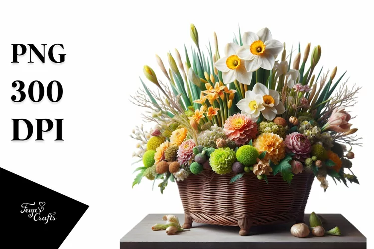 Artistic Basket with Narcissus