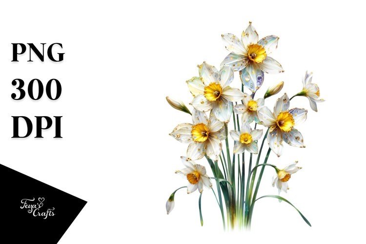 Narcissus with Metallic Insertions, High-Res PNG