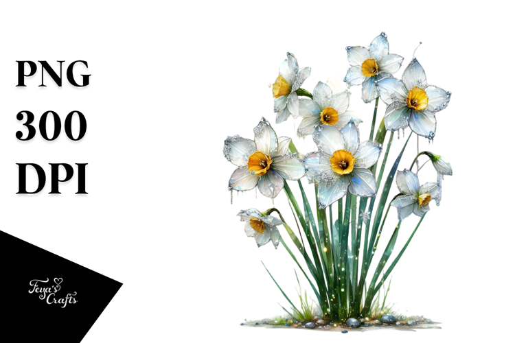 Narcissus with Metallic Insertions, High-Res PNG