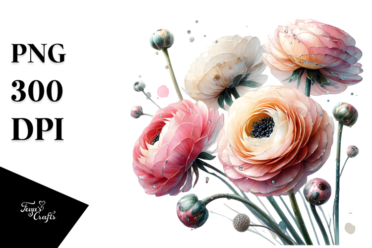 Ranunculus Material Image, PNG example image 1