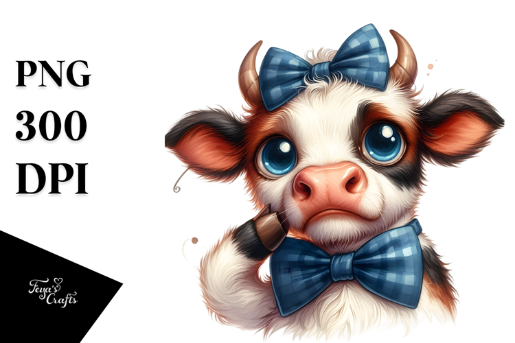 Funny Cow Looking Desgusted, High-Res PNG