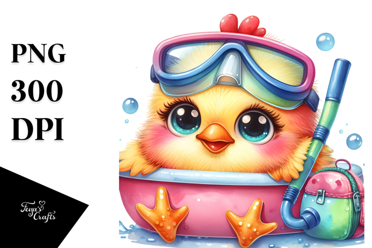 Crazy Baby Chicken Snorkel PNG