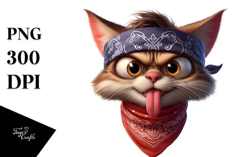 Goofy Cartoon Cat PNG