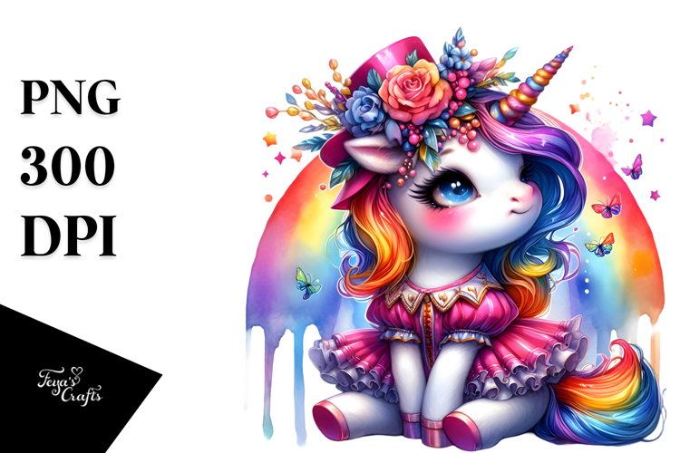 Dressed Unicorn in Style PNG