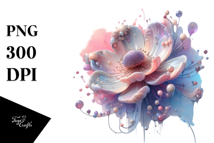 Glossy Anemone with Metallic Insertions PNG