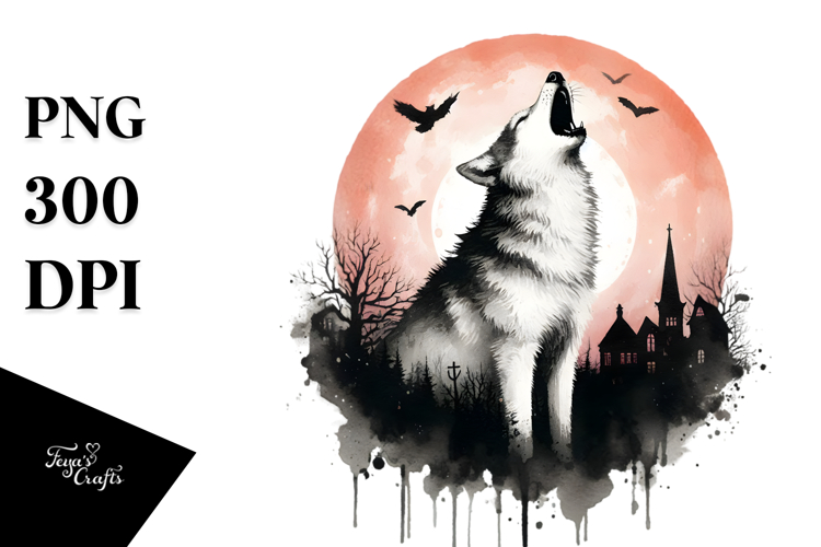 Howling Wolf Clipart Image 12