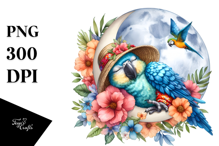 Sleeping Baby Parrot Dressed for Summer | Sublimation |
