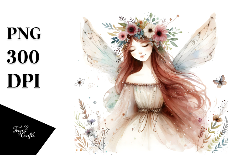 Boho Fairy White Background PNG