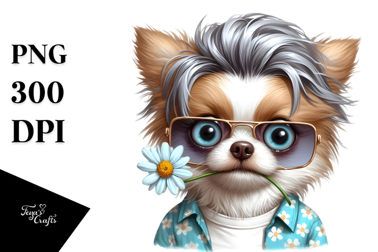 Funny Dog with Cool Hair PNG