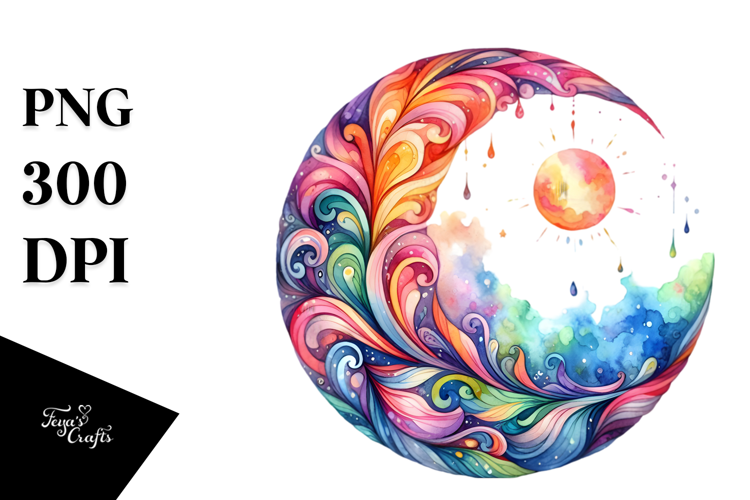 Colorful Half Moon,