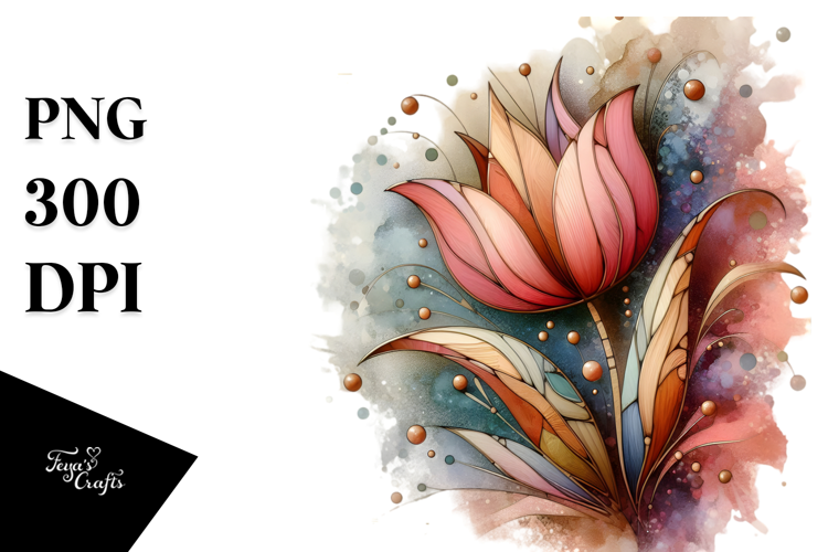 Stained Tulip Splash PNG