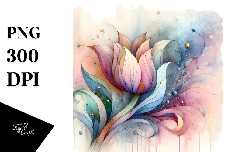 Stained Tulip Splash PNG