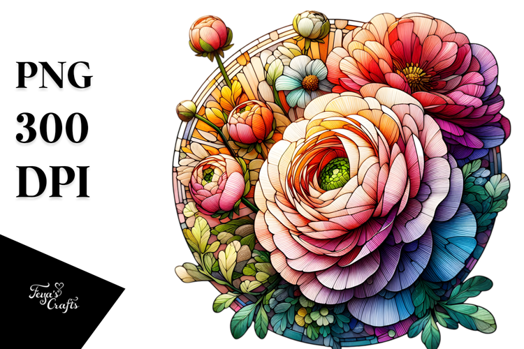 Detailed Vibrant Ranunculus, Transparent PNG