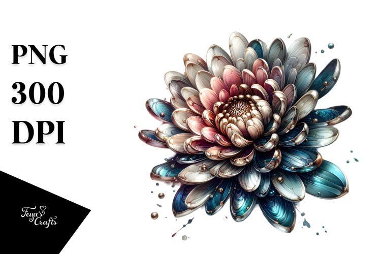 Chrysanthemum Watercolor Splash example image 1