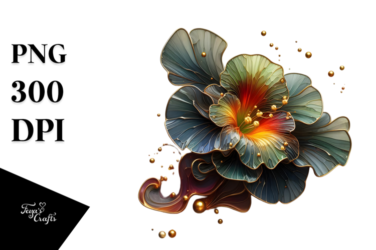 Abstract Glossy Nasturtium Material PNG