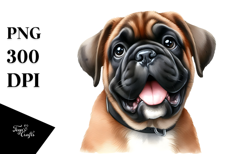 Cute Bullmastiff, PNG