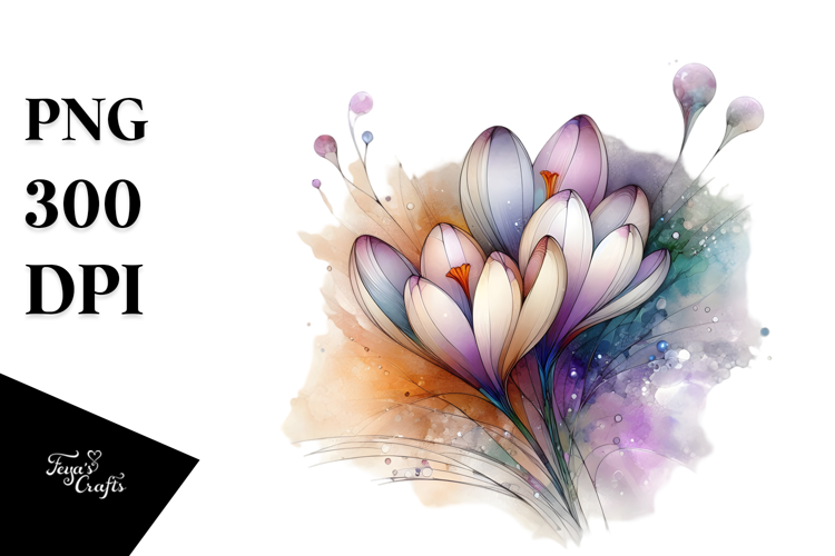 Abstract Stained Crocus, PNG