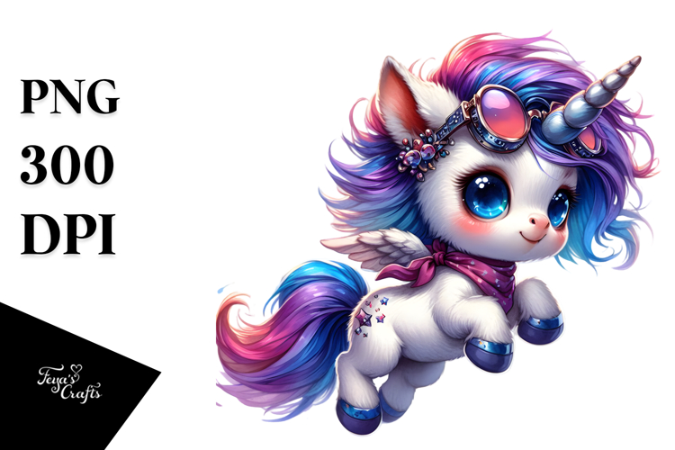 Cute Baby Unicorn Big Eyes PNG