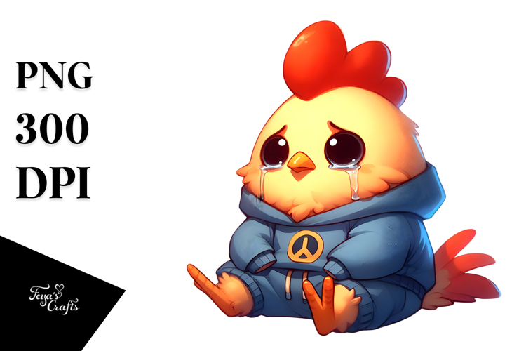 Cute Chicken Casual PNG
