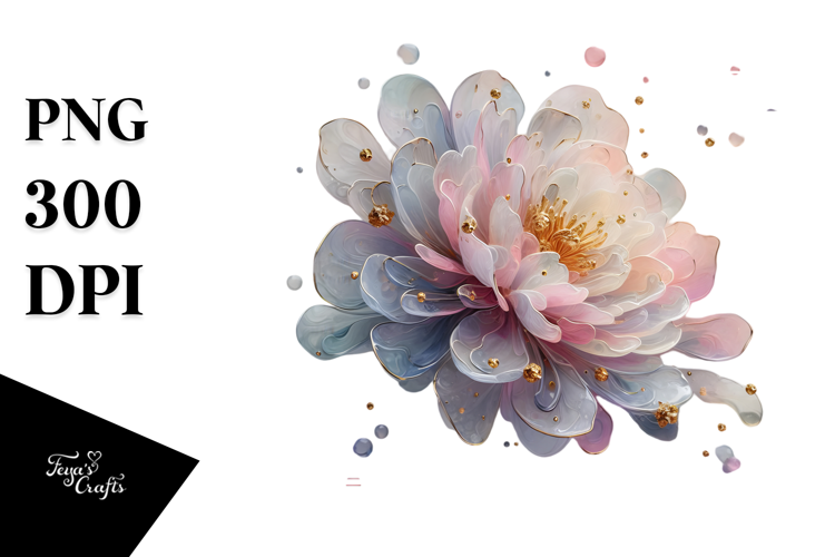 Shiny Carnation with Golden Insertions PNG